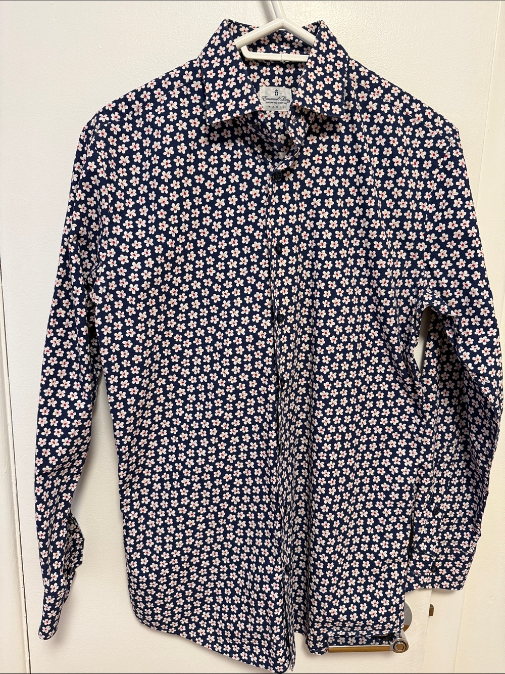 Emanuel Berg Men's Navy Floral Button-Down Shirt